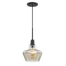 Fifth And Main Lighting Keystone 1 Light Aged Bronze Pendant With Amber Plated Glass Shade And Vintage Bulb Vintage Bulb Glass Shades Pendant Lighting