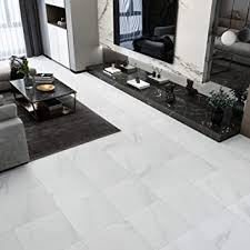 Should i stick to square floor tiles? Westick 20 Pcs White Marble Peel And Stick Floor Tile Bedroom Living Room Ground Decoration Vinyl Flooring Peel And Stick Non Slip Waterproof 12 X 12 Inches Amazon Com