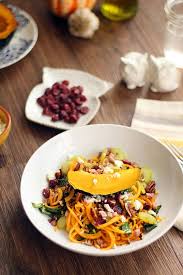 Autumn Harvest Butternut Squash Pasta With Cranberries Feta Ham Kohlrabi Greens Celery Pecans And R Squash Pasta Butternut Squash Pasta Spiralizer Recipes