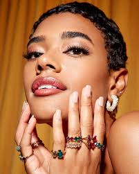 Blair Gold Bow Cocktail Ring in Red Mix