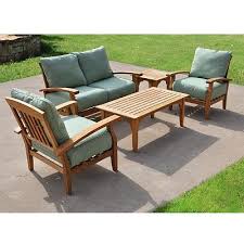 Teak 5 Pc Patio Furniture Set Teak Outdoor Modern Patio Furniture Patio Furniture Sets