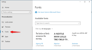 Move half the fonts back into the official font folder for the next round of testing. How To Install And Manage Fonts In Windows 10 S Settings App