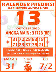 Kalender Prediksi Togel Kowloon 13 Oktober 2020 Bacan4d Kalender Hoki Shio