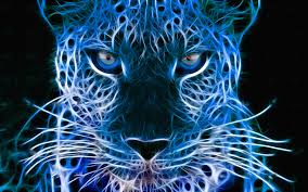 Neon Blue Leopard By Xinje Cheetah Wallpaper Animals Leopard Print Wallpaper