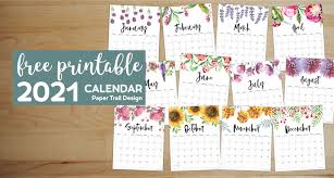 Here we are presenting january february march 2021 printable calendar in various layouts and formats. Free Printable Calendar 2021 Floral Paper Trail Design