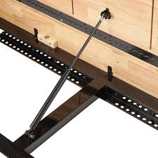 Husky 6 Ft Folding Adjustable Height Solid Wood Top Workbench Wsh72fwb The Home Depot In 2020 Wood Top Workbench Garage Work Bench Workbench