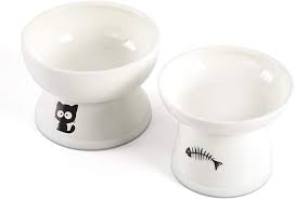 Free delivery and returns on ebay plus items for plus members. Amazon Com Foreyy Raised Cat Food And Water Bowl Set Elevated Ceramic Cat Feeder Bowls With Anti Slip Band Porcelain Pet Dish With Stand Stress Free Backflow Prevention Dishwasher And Microwave Safe White