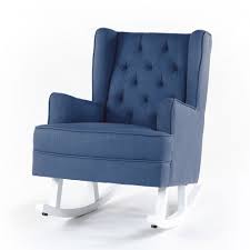 Isla Wingback Rocking Chair Navy White Legs Black Mango