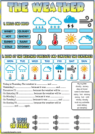 The Weather English As A Second Language Esl Worksheet You Can Do The Exercises Online Or Weather Worksheets English As A Second Language Weather Vocabulary