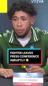 TIME FOR TALKING IS DONE 🤐 🏴󠁧󠁢󠁥󠁮󠁧󠁿 Stefano CATACOLI sends a message  and leaves the press conference 😳 #OKTAGON56 ⏩ LIVE FROM 5pm 📺  #StefanoCatacoli #ShemRock #Oktagon #MMA