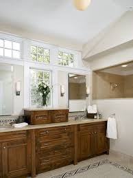 Windows Above Double Vanity Mirror Traditional Bathroom Master Bath Design Bathroom Windows