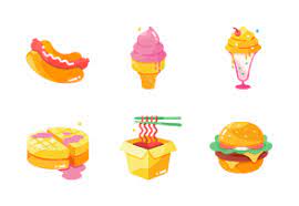 Fast Food Flat Tasty Happy Meal Icons By Chanut Is Industries Happy Meal Tasty Fast Food