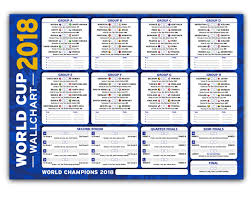 world cup projects tournament wallchart russia 2018 neat stylish wall chart to track the football progress blue