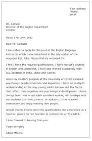 Job Application Letter Sample Application Letter For Teacher Application Letter For Employment Job Letter