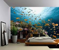 Underwater Fish Ocean World Large Wall Mural Self Adhesive Etsy Large Wall Murals Floor Murals Fabric Wall Decals
