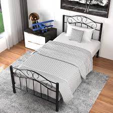 Shop for vintage metal beds & headboards at auction, starting bids at $1. Mecor Twin Xl Curved Metal Bed Frame Princess Black Platform Bed Frame With Vintage Headboard Footboard Mattress Foundation For Kids Girls Boys Black Twin Xl Walmart Com Walmart Com