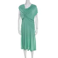 Check out our aqua green dress selection for the very best in unique or custom, handmade pieces well you're in luck, because here they come. Escada Aqua Green Knit Ruched Draped Front Sleeveless Dress L Escada Tlc