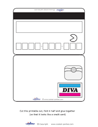 Create and print free printable anniversary cards at home. Blank Printable Diva Credit Card Invitations Kids Credit Card Card Templates Printable Credit Card Design