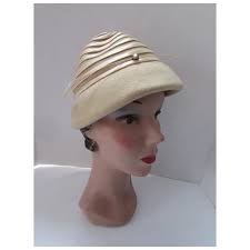 Tan Felt Hat Beehive Style Satin Bands Glenover Henry Pollak