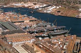 Aerial View Of The Norfolk Naval Shipyard On The Elizabeth