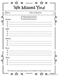 We Missed You Absent Form While You Were Out We Missed You Homework Template Miss You