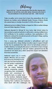 Nathaniel Thomas Obituary