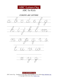 Printable Cursive Letter Tracing Chart Lowercase Abc