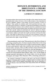 Pdf Defiance Deterrence And Irrelevance A Theory Of The Criminal Sanction