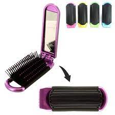Buy top selling products like wet® brush detangling brush in safari leopard and wet® brush detangling brush in safari zebra. New Folding Hair Brush With Mirror Compact Pocket Size Travel Car For Purse Bag Walmart Com Walmart Com