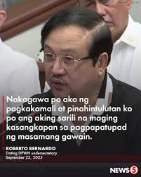 Ex-DPWH Usec. Roberto Bernardo: I am ready to do what is necessary to  correct my mistakes. : r/newsPH