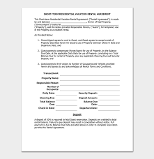 A lease agreement is a type of contract that regulates the relationship between tenants and landlords. Vacation Rental Agreement 6 Samples Examples