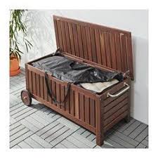 Applaro Tostero Bench With Storage Bag Outdoor Brown Stained Ikea Outdoor Storage Bench Bench With Storage Outdoor Cushions