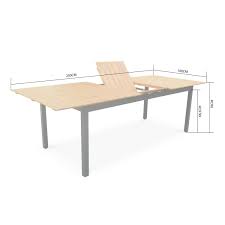 Table en teck avec rallonge incorporée. Table De Jardin En Bois Aluminium Extensible 200 250cm Avec Rallonge Sevilla