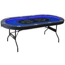 Barrington 10 Players Poker Table With Inlaid Led Lights No Assembly Required Walmart Com Walmart Com