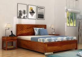 Buy King Size Neeson Hydraulic Bed With Honey Finish And Get An Elegant Style Of Decor The Enticing Hyd Wooden Bed Design Bed Design Modern Bedroom Bed Design