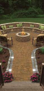 Would You Roast Marshmallows With This Fire Pit This Patio Features Cambridge Pavingstones And A Cambridge Fire Pit Backyard Backyard Fire Backyard Design