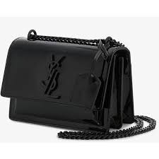 Saint Laurent Small Black Patent Sunset Monogramme Bag 2 010 Liked On Polyvore Featuring Bags Handbags Bolsas Bags Patent Leather Handbags Bags Designer