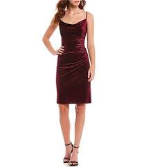 Laundry By Shelli Segal Velvet Ruched Draped Square Neck Sheath Slip Dress Velvet Slip Dress Metallic Cocktail Dresses Dresses