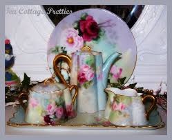 Tea Cottage Pretties 4 Limoges Tea Set With Tray Tea Set Tea Art Hand Painted Porcelain