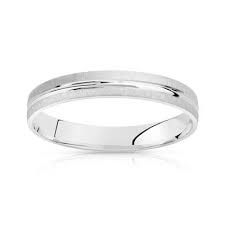 Alliance En Or Blanc 375 Motif Satine Et Filet Diamante Largeur 3 5 Mm Taille 60 A 72 Alliance Or Blanc Or Blanc Alliance