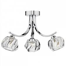 Check spelling or type a new query. Modern Polished Chrome 3 Light Semi Flush Ceiling Light