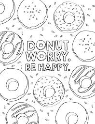 Donut Birthday Party Personalized Coloring Sheets Party Favor Or Activity Pdf Download 8 5x11 In 2020 Quote Coloring Pages Birthday Coloring Pages Donut Coloring Page
