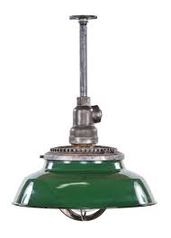 Original C 1930 S American Vintage Industrial Green Porcelain Enameled Explosion Proof Electric Pendant Light Fixture With Bulb Guard