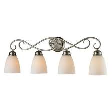 Home depot bathroom vanities and sinks type, from pedestal sinks. Titan Lighting Chatham 4 Light Brushed Nickel Wall Mount Bath Bar Light Tn 50023 The Home Depot Led Vanity Lights Vanity Lighting Thomas Lighting