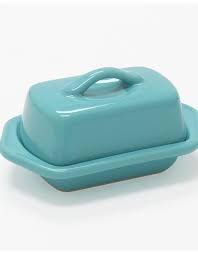 A butter dish is defined as a usually round or rectangular dish often with a drainer and a cover for holding butter at table. Mini Butter Dish Aqua Duluth Kitchen Co