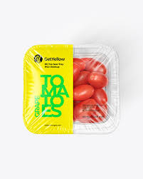 Mock up realistic transparent cup plastic packaging product and. Clear Plastic Tray With Grape Tomatoes Mockup In Tray Platter Mockups On Yellow Images Object Mockups