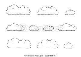 What better way to pass a cloudy day than with photoshop? Cartoon Cloud Drawing Simple Cartoon Clouds Drawing Set Simple Cloud Vector Illustration Canstock