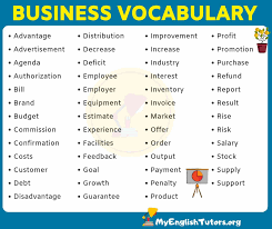 Business Words List Of 50 Important Words Used In Business My English Tutors Learn English Words English Writing Skills English Vocabulary Words