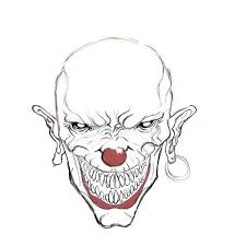 Evil Clown Drawings Drawing Factory Skull Coloring Pages Evil Clowns Drawings