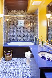 Lighting in beige and brown master bathroom uk pinterest. These Creative Bathrooms Prove The Power Of Blue And Green Tile Yellow Bathrooms Yellow Bathroom Decor Blue Bathroom Decor